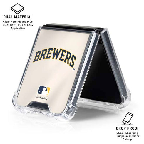 MLB Milwaukee Brewers Home Jersey Galaxy Z Flip6 Clear Case